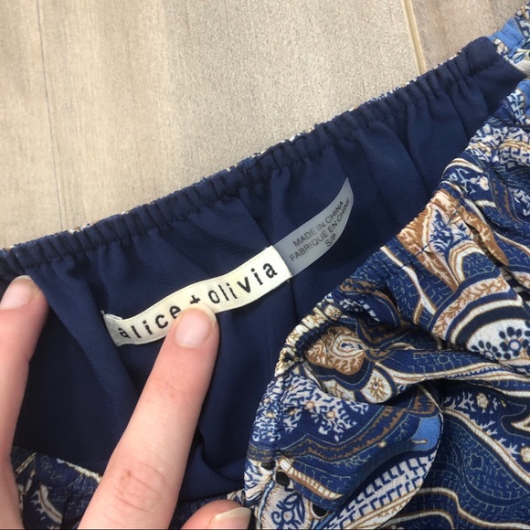 Alice + Olivia Cari blue mosaic paisley dress - Picture 5 of 7